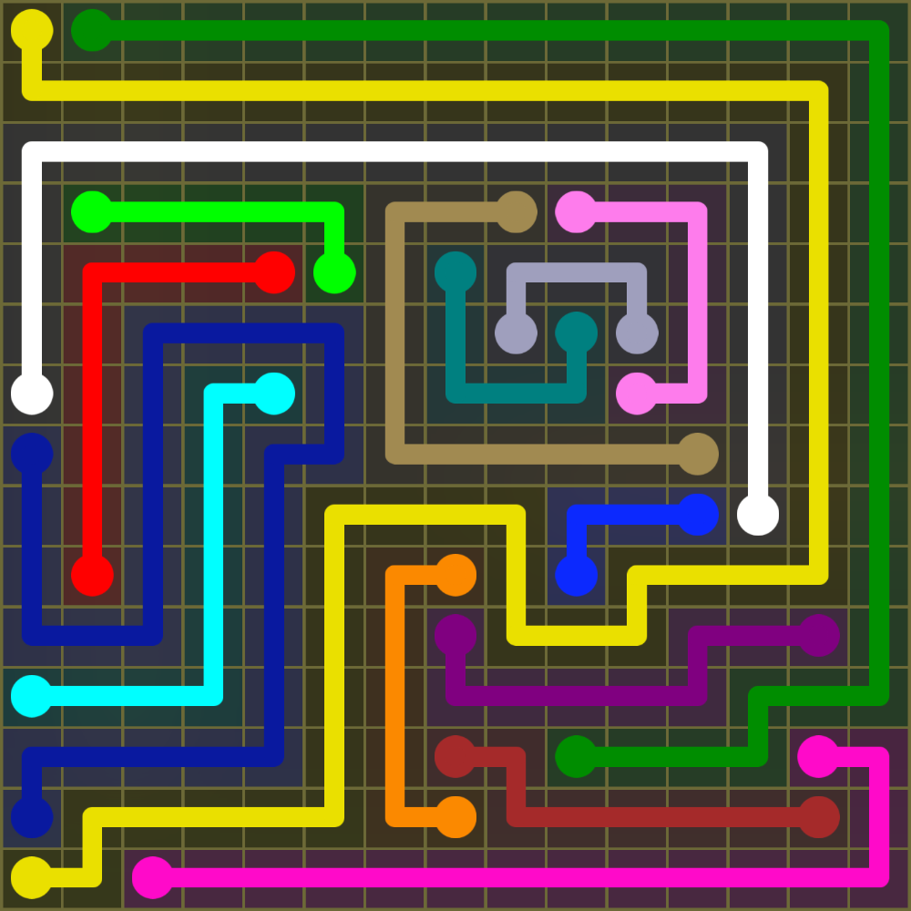 Flow Free 1952 Solution